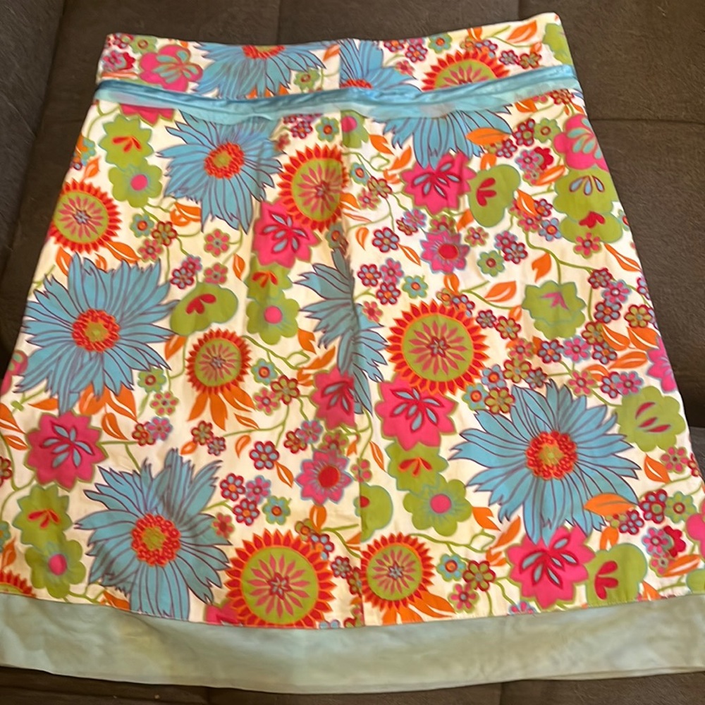 Colorful flower preppy skirt